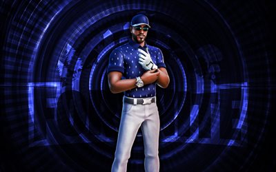 columpio sargento fortnite, 4k, fondo espiral azul, fortnite, creativo, diseño de sargento oscilante, diseño de sargento oscilante fortnite, sargento de swing, personajes fortnite