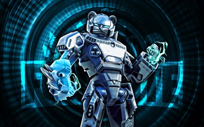 chef d'équipe mecha fortnite, 4k, fond en spirale bleu, fortnite, créatif, skin de chef d'équipe mecha, fortnite mecha team leader skin, chef d'équipe mecha, personnages fortnite