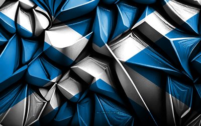 Flag of Scotland, 4k, 3d creative texture, Scotland 3d flag, Europe, Scotland flag, 3d art, Scotland, flag of European countries
