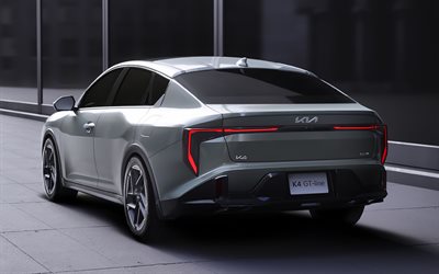 2025, kia k4, 4k, リアビュー, 外観, 新しいシルバーk4, セダン, k4, 韓国車, 起亜