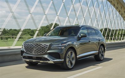 2026, genesis gv80, 4k, vorderansicht, außen, luxus crossover, grüner genesis gv80, neuer genesis gv80 2026, südkoreanische autos, genesis