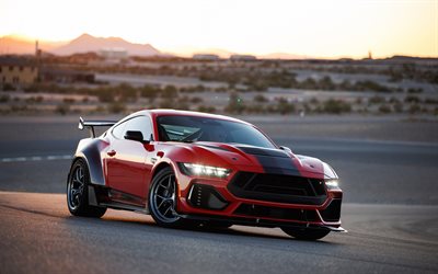 2026, shelby super serpiente r, 4k, vista frontal, exterior, tuning del ford mustang, ford mustang rojo, shelby, autos deportivos americanos, vado