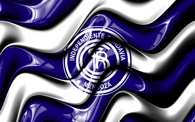 CS Independiente Rivadavia 3D logo, 4k, blue white 3D waves, Argentina Primera Division, football, CS Independiente Rivadavia flag, CS Independiente Rivadavia logo, CS Independiente Rivadavia, soccer, Independiente Rivadavia FC