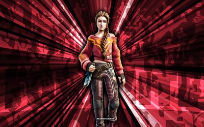 4k, refugio, fondo de rayos rojos, piel de refugio, refugio fortnite, arte abstracto, piel de refugio fortnite, personajes fortnite, fortnite, arte creativo