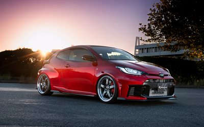 kruise kr gryrr ii, 4k, sintonización, 2026 coches, atardecer, toyota yaris, autos japoneses, toyota