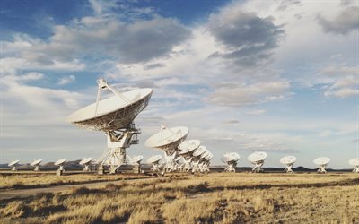 antennas, satellite dishes, Very Large Array, VLA, Socorro, New Mexico, United States