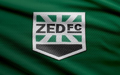 ZED FC fabric logo, 4k, green fabric background, Egyptian Premier League, bokeh, soccer, ZED FC logo, EPL, football, ZED FC emblem, ZED FC, Egyptian football club, FC ZED