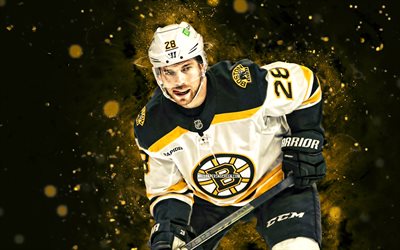 Elias Lindholm, 4k, yellow neon lights, Boston Bruins, NHL, Swedish hockey players, Elias Lindholm 4K, hockey, National Hockey League, Elias Lindholm Boston Bruins