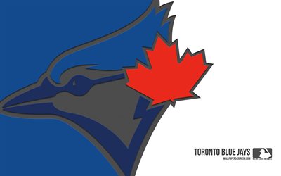 toronto blue jays logosu, 4k, mavi arka plan, karbon sanatı, toronto blue jays amblemi, kanada beyzbol kulübü, mlb, amerika, toronto blue jays, beyzbol, major league beyzbol