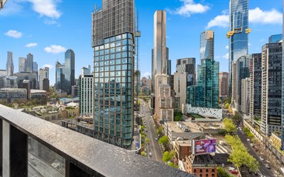 melbourne, 4k, route de la ville, paysages urbains, sud de la banque, vic, australie, bâtiments modernes, paysages urbains de melbourne, villes australiennes