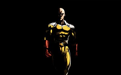 4k, saitama, minimalismus, ein punschmann, protagonist, hagemanto, ein punch mann, onepunchman, saitama one punch mann