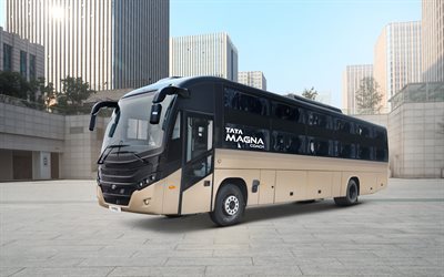tata magna coach, 4k, trasporto passeggeri, 2025 autobus, trasporto civile, trasporto di persone, turismo, 2025 tata magna coach, autobus, tata