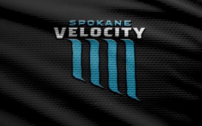 logotipo de tela spokane velocity, 4k, fondo de tela negra, liga uno de la usl, bokeh, fútbol, logotipo de velocidad de spokane, fútbol americano, emblema de la velocidad de spokane, club de futbol americano, spokane velocity fc