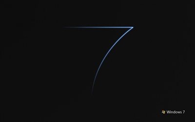 ويندوز 7, النيون, سبعة, شعار, خلفية رمادية