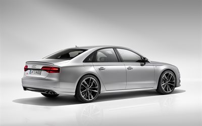 Audi S8, 2017, S8 plus, Silver Audi, German cars, luxury cars, Audi