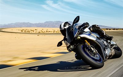 velocidad, motos deportivas, 2016, Yamaha YZF-R1M, el movimiento, la racer