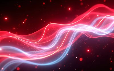 4k, drapeau lumineux de l'indonésie, bokeh, drapeau de l'indonésie, journée de l'indonésie, art 3d, drapeau néon indonésien, drapeau indonésien vagues néon, drapeau 3d de l'indonésie, drapeau abstrait de l'indonésie, indonésie