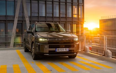 hyundai nexo, 4k, estacionamento, carros 2026, cruzamentos, nh2, pôr do sol, especificação da ue, 2026 hyundai nexo, carros sul coreanos, hyundai