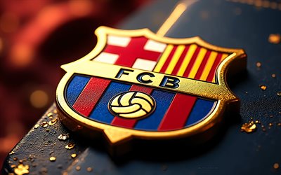 logotipo dorado del fc barcelona, 4k, barça, fondo de oro burdeos, emblema del fc barcelona, españa, arte metálico, fc barcelona, la liga, logotipo del fc barcelona, fútbol americano, logotipo de barcelona, barcelona