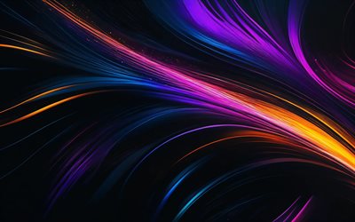 4k, bunte abstrakte wellen, abstrakte kunst, dunkle abstraktionen, abstrakte kurven, kreativ, bunte abstraktion, abstrakter welliger hintergrund, abstrakte wellen, abstrakte hintergründe