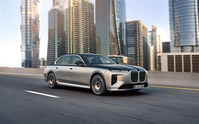 2026, bmw i7, 4k, vorderansicht, außen, luxuslimousine, elektrischer bmw 7, elektroautos, grauer bmw i7, deutsche autos, bmw