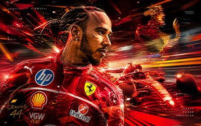lewis hamilton, 4k, fondo digital rojo, escudería ferrari, fórmula 1, pilotos de carreras británicos, fan art, lewis hamilton 4k, fórmula uno, f1, lewis hamilton ferrari