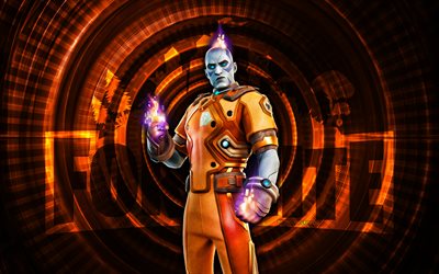 The Origin Fortnite, 4k, orange spiral background, Fortnite, creative, The Origin Skin, Fortnite The Origin Skin, The Origin, Fortnite characters