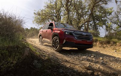 subaru forester híbrido premium, 4k, desierto, 2026 coches, fuera de la carretera, subaru forester rojo, extremo, 2026 subaru forester, autos japoneses, subaru