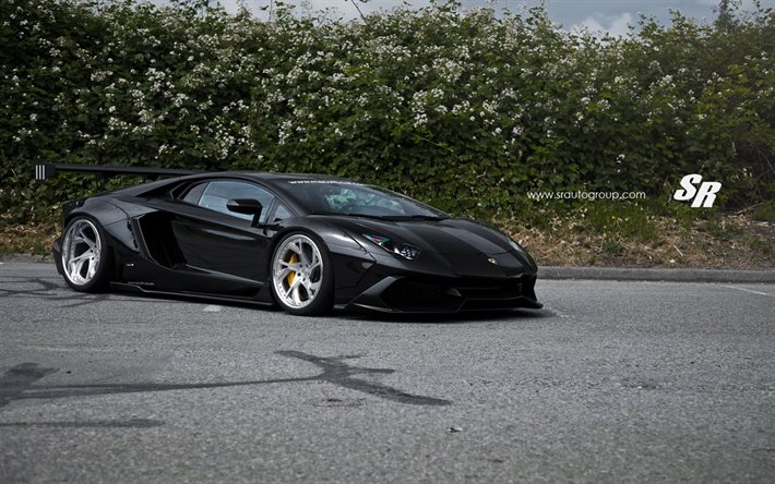 SR Auto, tuning, 2015, Lamborghini Aventador, la Liberté de Marcher, de supercars, noir aventador