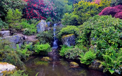 He kubota garden, waterfall, Seattle, Washington, USA