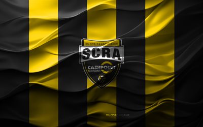 4k, logotipo de rheindorf altach, fondo 3d negro amarillo, bundesliga austriaca, reindorf altach emblema, equipo de fútbol austriaco, reindorf banda de altach, textura 3d, austria, rheindorf altach, fútbol americano, fútbol, sc rheindorf altach