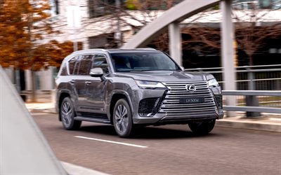 4k, lexus lx500d, strada, 2025 auto, au spec, suv, grigio lexus lx, 2025 lexus lx, auto giapponesi, lexus lx, lexus