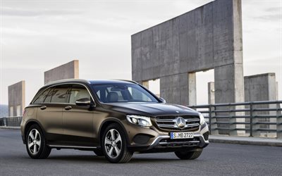 Mercedes-Benz GLC-sınıf, geçitler, 2016 arabalar, X205, lüks arabalar, kahverengi Mercedes