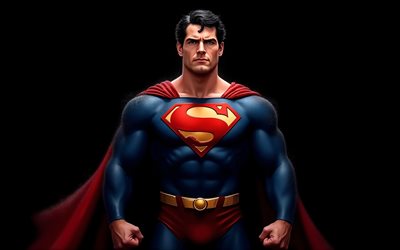 4k, काली पृष्ठभूमि पर सुपरमैन, सुपर हीरो, अतिमानव, लोकप्रिय पात्र, काली पृष्ठभूमि, अंधेरा, सुपरमैन चरित्र
