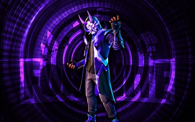 नकाबपोश फीका फ़ोर्टनाइट, 4k, बैंगनी सर्पिल पृष्ठभूमि, fortnite, रचनात्मक, नकाबपोश फीकी त्वचा, फ़ोर्टनाइट नकाबपोश फीकी त्वचा, नकाबपोश फीका, फ़ोर्टनाइट पात्र