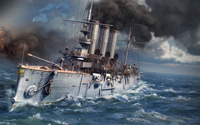 El mundo de los Buques de guerra, WoWS, American battleship, la guerra, la batalla de mar, juegos en línea
