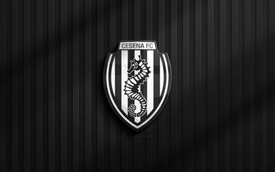 4k, logo ac cesena 3d, serie a, sfondo 3d nero, calcio, emblema ac cesena, logo ac cesena, ac cesena, club di calcio italiano, cesena fc