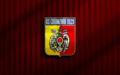 4k, شعار كاتانزارو 3d, دوري الدرجة الأولى, خلفية ثلاثية الأبعاد, كرة القدم, شعار كاتانزارو, الولايات المتحدة كاتانزارو 1929, نادي كرة القدم الإيطالي, كاتانزارو fc