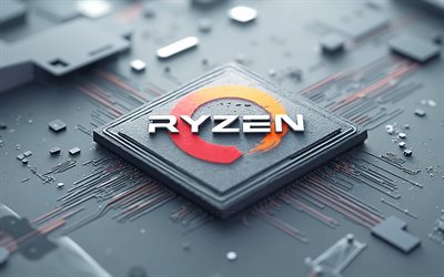 amd ryzen logo, 4k, amd ryzen  prozessoren, hintergrund für graue technologie, amd ryzen zeichen, ryzen logo, ryzen emblem, ryzen, high tech hintergrund, amd ryzen
