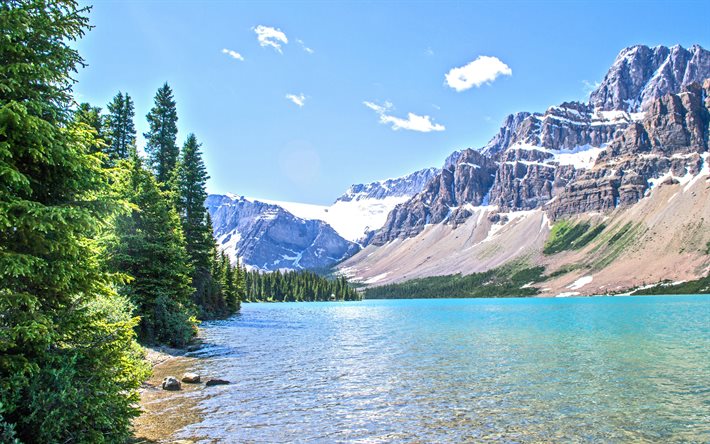 Banff, Lago Moraine, paesaggio di montagna, montagne rocciose, Alberta, lago glaciale, Canada