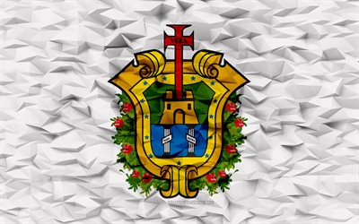 Flag of Veracruz, 4k, States of Veracruz, 3d polygon background, Veracruz flag, 3d polygon texture, Day of Veracruz, 3d Veracruz flag, Mexican national symbols, 3d art, Veracruz, Mexico