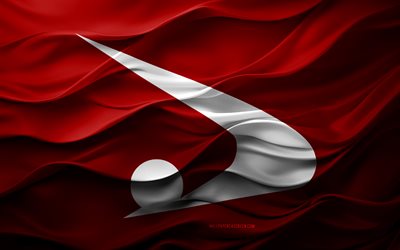 4k, Flag of Akita, Japanese prefectures, 3d Akita flag, Japan, Akita flag, 3d texture, Day of Akita, Japanese national symbols, 3d art, Akita