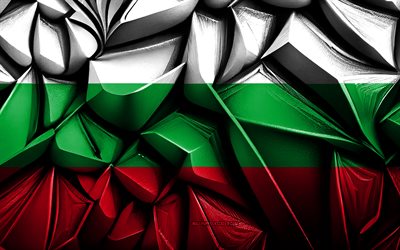 bulgariens flagga, 4k, 3d  kreativ struktur, bulgarien 3d flagga, europa, 3d  konst, bulgarien, europeiska länder