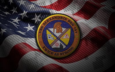 USS Alexandria chest, 4K, US flag, SSN-757, USS Alexandria emblem, US warships badges, USS Alexandria badge, american warships, USS Alexandria