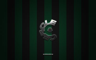 Cercle Brugge KSV logo, Belgian football team, Belgian Pro League, green black carbon background, Cercle Brugge KSV emblem, football, Cercle Brugge KSV, Belgium, FC Cercle Brugge