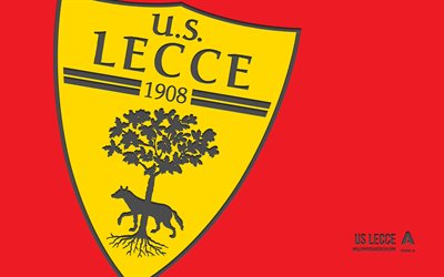 logo us lecce, 4k, sfondo rosso, art di carbonio, emblema us lecce, club di calcio italiano, serie a, italia, us lecce, calcio, lecce fc