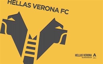 logo hellas verona, 4k, sfondo giallo, art di carbonio, hellas verona emblem, club di calcio italiano, serie a, italia, hellas verona, calcio, hellas verona fc