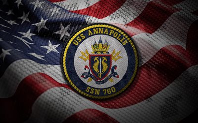 USS Annapolis chest, 4K, US flag, SSN-760, USS Annapolis emblem, US warships badges, USS Annapolis badge, american warships, USS Annapolis