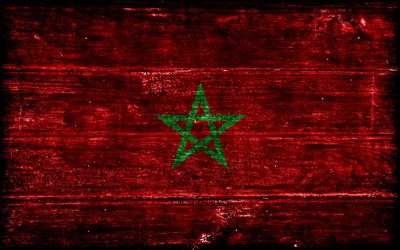 العلم الخشبي المغرب, 4k, أعلام الجرونج الخشبية, البلدان الأفريقية, علم المغرب, يوم المغرب, أفريقيا, العلم المغربي, المغرب, الرموز الوطنية المغربية