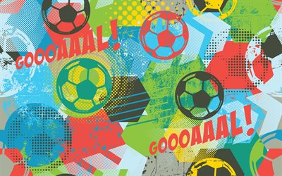 sfondo di calcio grunge, 4k, creativo, arte del calcio, calcio, modelli di calcio, background di calcio astratto